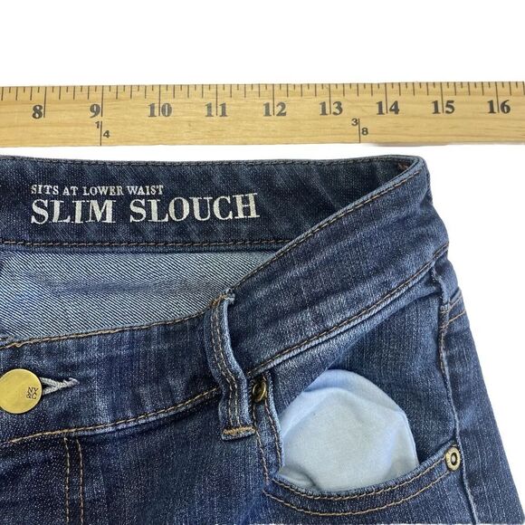 NY&C Womens Slim Slouch Sits at Lower Waist Blue Denim Jeans Size 4 Stretch - Picture 3 of 16